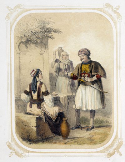 Habitantes de Grecia - en Album du jeune voyageur de Louis Simon Lassalle