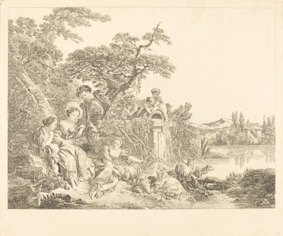 Los regalos del pastor de Louis Simon Lempereur after François Boucher