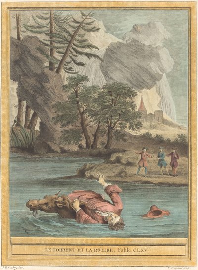 El torrente y el río de Louis Simon Lempereur after Jean Baptiste Oudry