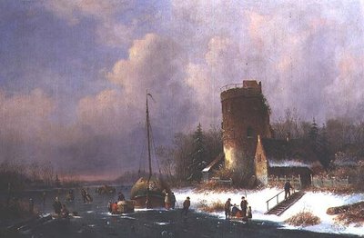 Escena de invierno holandesa de Louis Smets