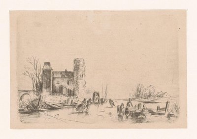 Patinadores en un castillo de Louis Smets