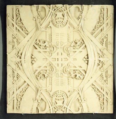 Un fragmento de techo, decorado con rollos elaborados y dispositivos foliares, 1906-1908 de Louis Sullivan