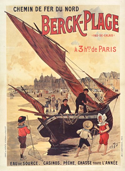 Chemins de fer du Nord. Berck-Plage, c. 1910 de Louis Tauzin