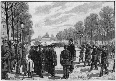 Ejercicio de los batallones escolares en el bulevar Saint Jacques de París de Louis Tinayre