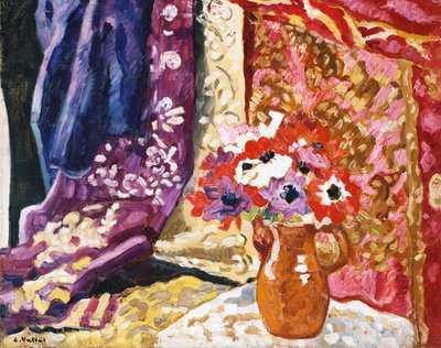 Anémonas con cortinas de Louis Valtat