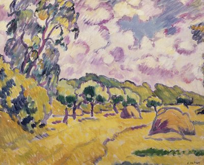 Paisaje con almiares (óleo sobre lienzo) de Louis Valtat