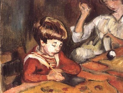 Un niño haciendo los deberes de Louis Valtat