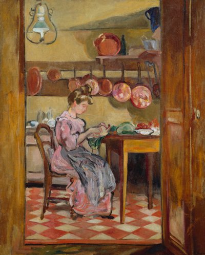 Madame Valtat en la cocina (óleo sobre lienzo) de Louis Valtat