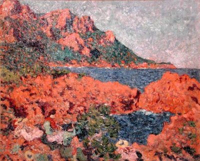 Acantilados rojos y gente de Louis Valtat