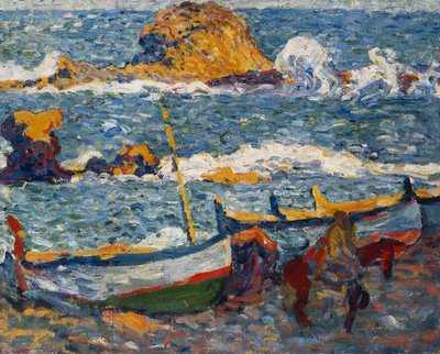 La huelga de Llanca, España; La Greve de Llanca, Espagna, c.1896 (óleo sobre lienzo) de Louis Valtat