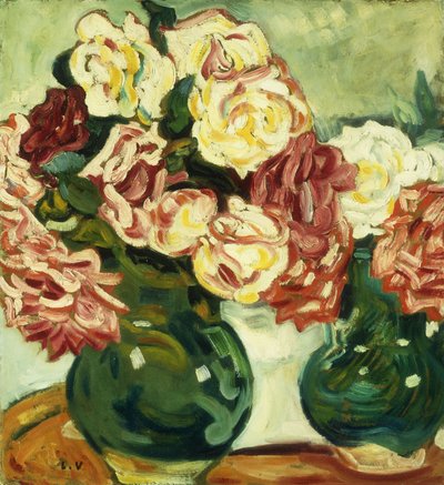 Dos jarrones de rosas; Deux Vases de Roses de Louis Valtat