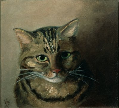 Estudio de la cabeza de un gato atigrado de Louis Wain