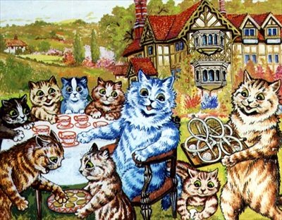 Una fiesta de té en Napsbury de Louis Wain