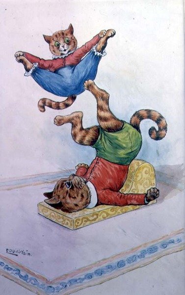 Gatos Jugueteando de Louis Wain
