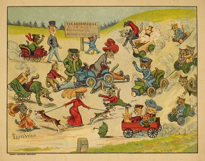 Gatos en varios automóviles. de Louis Wain