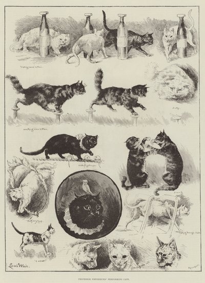 Los gatos actuantes del profesor Fredericks de Louis Wain