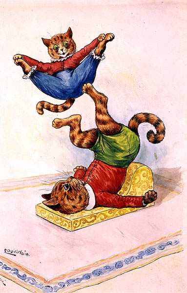 Los acróbatas, c.1905 de Louis Wain