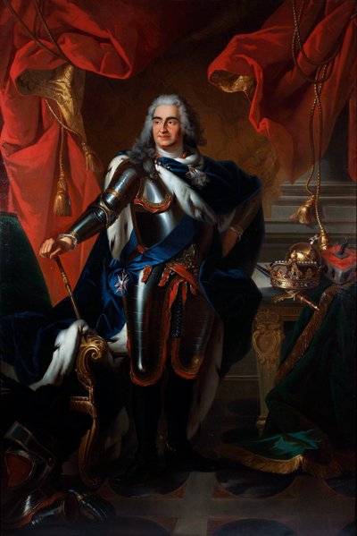 Retrato de Frederic-Auguste (Frederic Auguste) de Sajonia, conocido como el Fuerte (1670-1733) entonces Auguste II Rey de Polonia (Retrato de Frederick Augustus de Polonia y Sajonia (1670-1733)) Pintura después de Louis de Silvestre (1675- 1760) Óleo sobre de Louis de (after) Silvestre