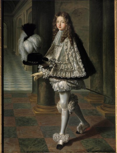 Retrato de cuerpo entero de Luis Alejandro de Borbón, conde de Toulouse en traje de novicio del Espíritu Santo de Louis de Boullogne