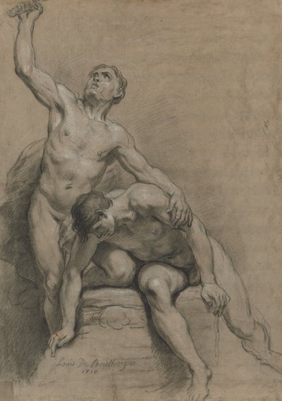 dos desnudos masculinos de Louis de Boullogne