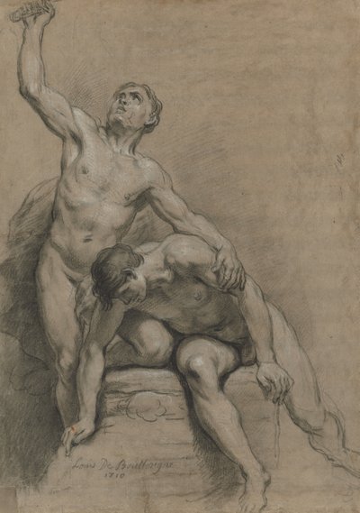 Dos desnudos masculinos, 1710 de Louis de Boullogne