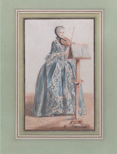 Mujer Tocando el Violín, Vista de Frente, ca. 1758-59 de Louis de Carmontelle