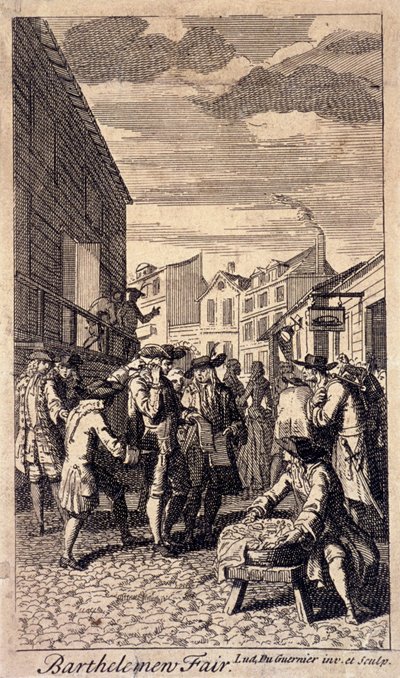 Feria de Bartholomew, Londres, c. 1715 de Louis du Guernier
