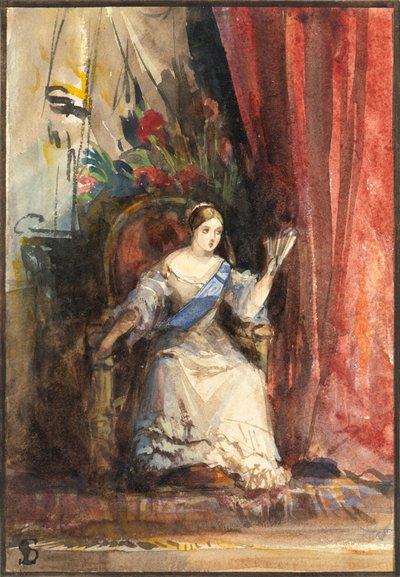 La reina Victoria en la corte, 1838 de Louisa Anne Waterford