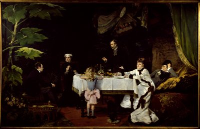 El desayuno en el invernadero. Pintura de Louise Abbema (1858-1927) 1877. Pau, Museo de Bellas Artes de Louise Abbéma