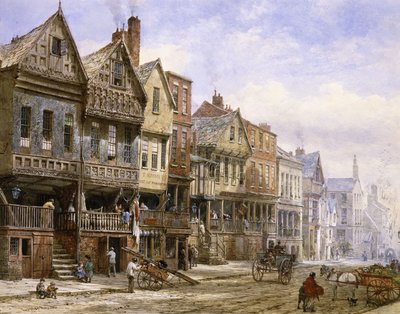 Calle Watergate, Chester, Mirando al Oeste de Louise Ingram Rayner