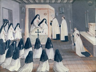 Administración de la Sagrada Comunión a una monja, de 