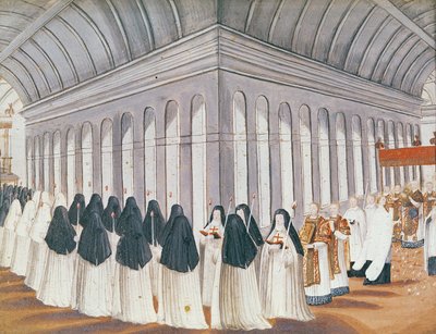 Procesión del Santísimo Sacramento en el claustro, de 