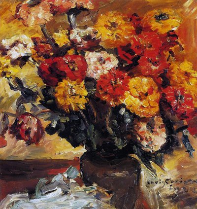 Zinnias en un Jarrón de Lovis  Corinth