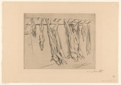 cerdos sacrificados de Lovis Corinth (signed by artist)