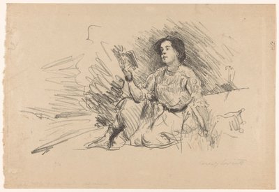 Chica lectora, sentada en el suelo
Chica de la lectura de Lovis Corinth (signed by artist)