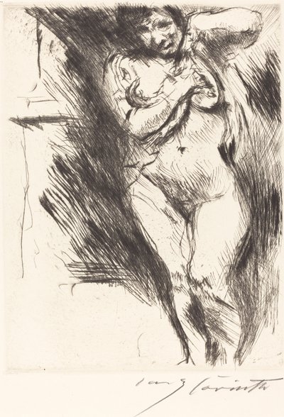 Mujer desnudándose de Lovis Corinth