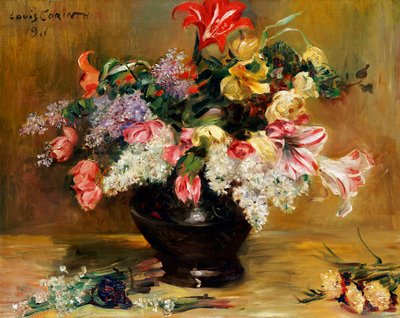Amarilis, lila y tulipanes, 1911 de Lovis Corinth