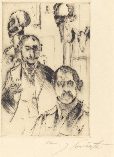 Doppelbildnis mit Skelett (Doble Retrato con Esqueleto), 1916 de Lovis Corinth