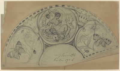 Diseño de abanico [recto], probablemente 1906 de Lovis Corinth