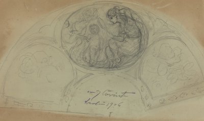 Diseño de abanico [verso] de Lovis Corinth
