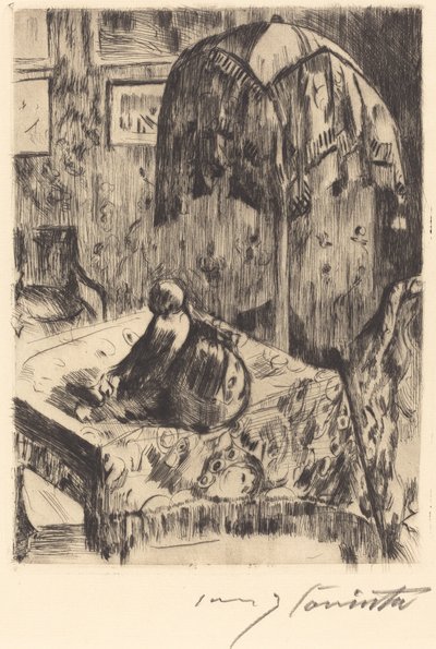 Interior con lámpara de pie, 1916 de Lovis Corinth