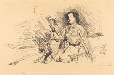 Niña leyendo de Lovis Corinth