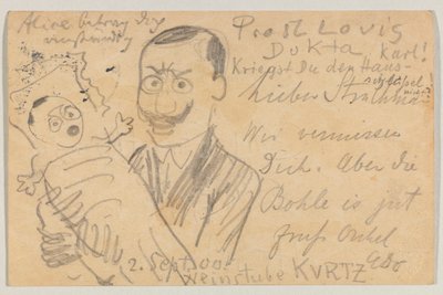 Lovis Corinth a Carl Strathmann: postal de Lovis Corinth