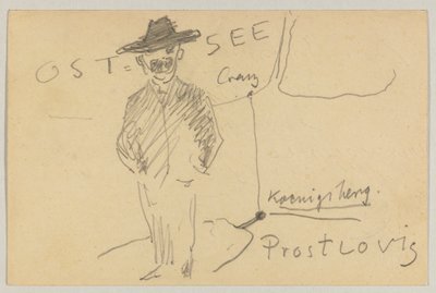 Lovis Corinth a Carl Strathmann: postal, matasellada el 10 de abril de 1903 de Lovis Corinth