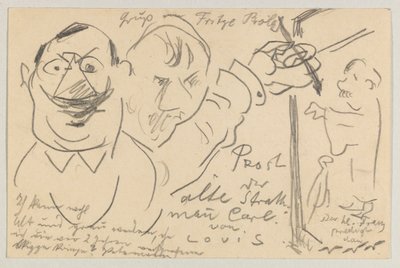 Lovis Corinth a Carl Strathmann: postal, matasellada el 10 de agosto de 1904 de Lovis Corinth