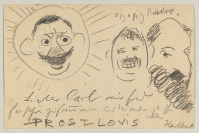 Lovis Corinth a Carl Strathmann: postal, matasellada el 12 de diciembre de 1902 de Lovis Corinth