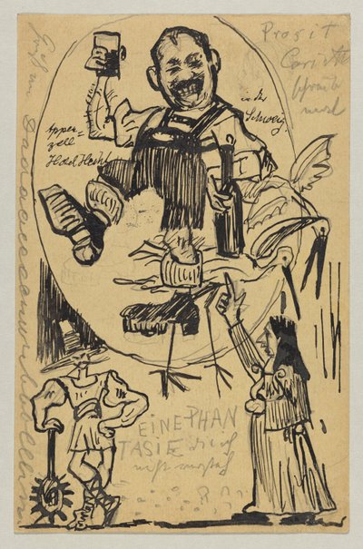 Lovis Corinth a Carl Strathmann: postal, matasellos del 12 de junio de 1895 (Appenzell) de Lovis Corinth