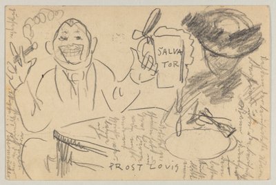 Lovis Corinth a Carl Strathmann: postal, matasellada el 13 de marzo de 1903 de Lovis Corinth