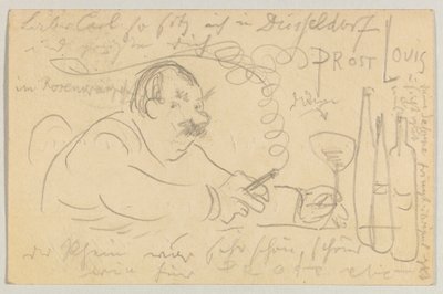 Lovis Corinth a Carl Strathmann: postal, matasellada el 13 de septiembre de 1907 de Lovis Corinth