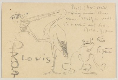 Lovis Corinth a Carl Strathmann: postal, matasellada el 20 de septiembre de 1906 de Lovis Corinth